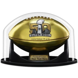 Football Display Case with Custom Label