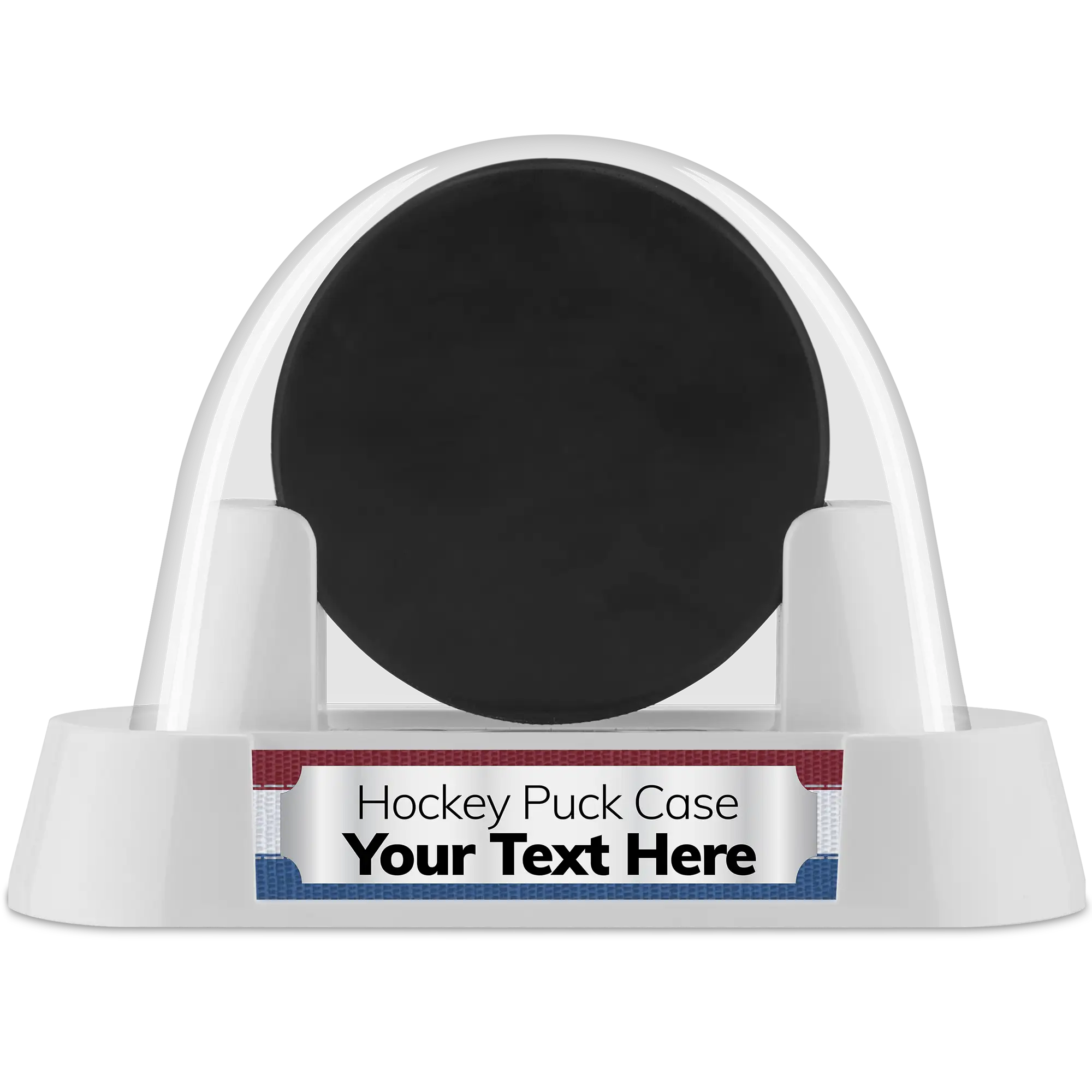 Hockey Puck Display Case with Custom Label