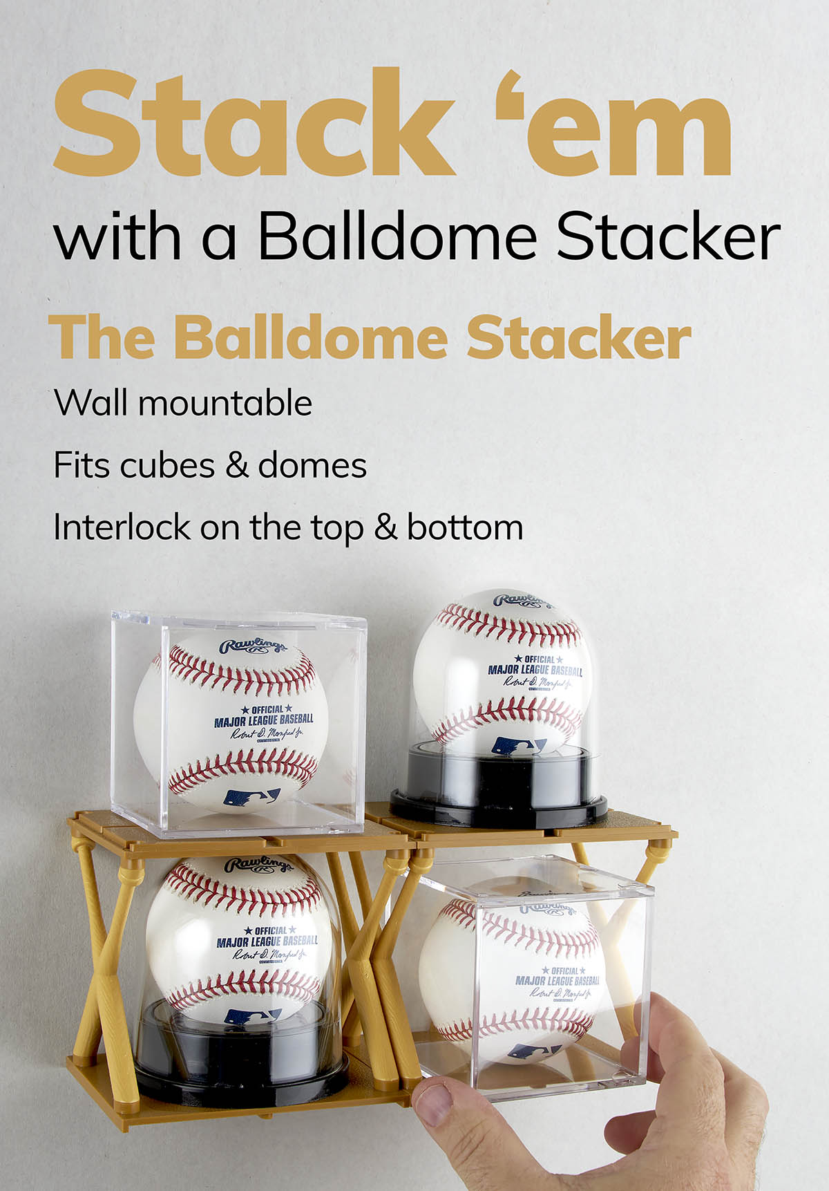 Baseball display case wall mount
